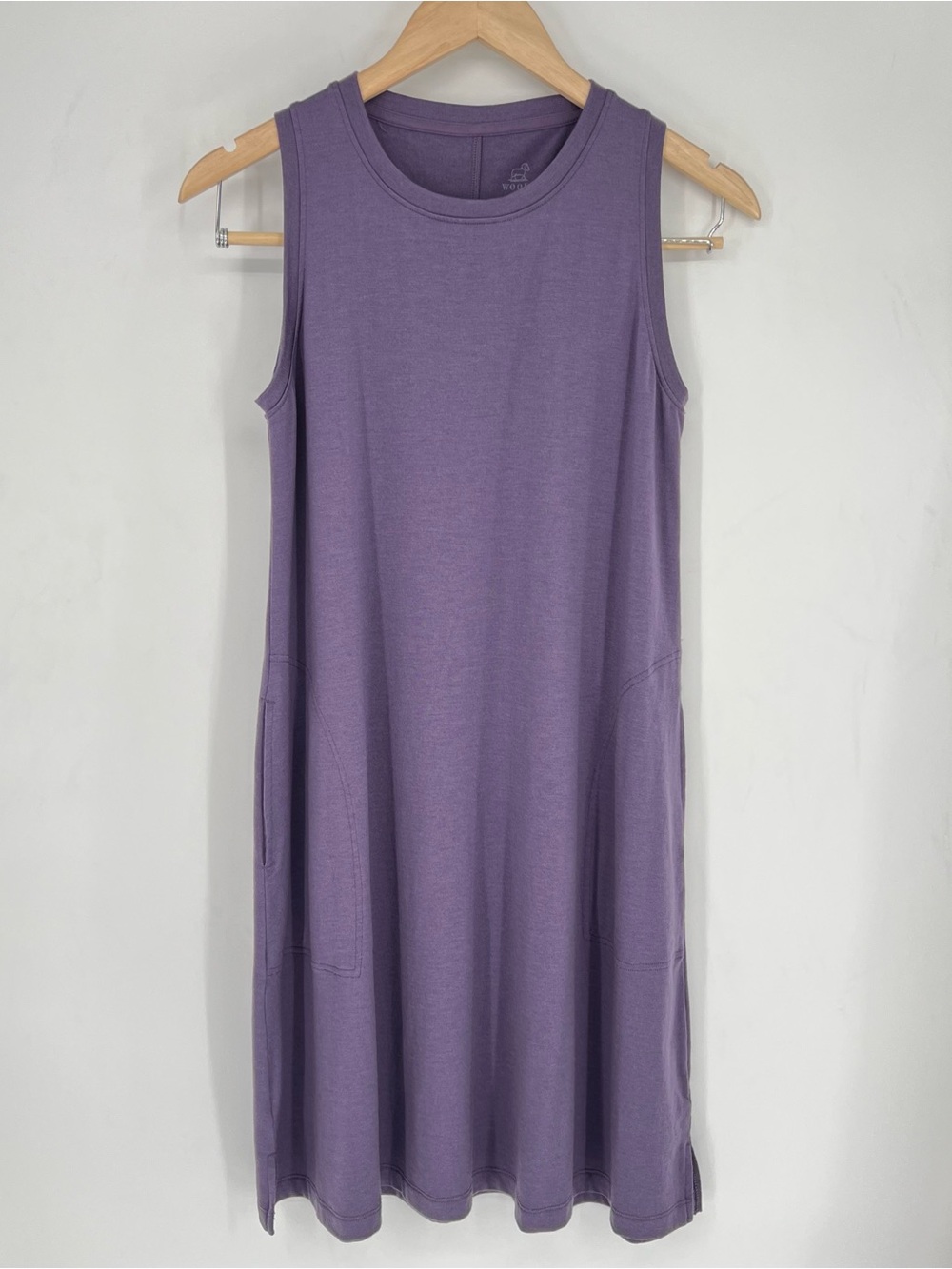 WoolX Clara Sleeveless Lavender Purple Swing Dress Pockets Small